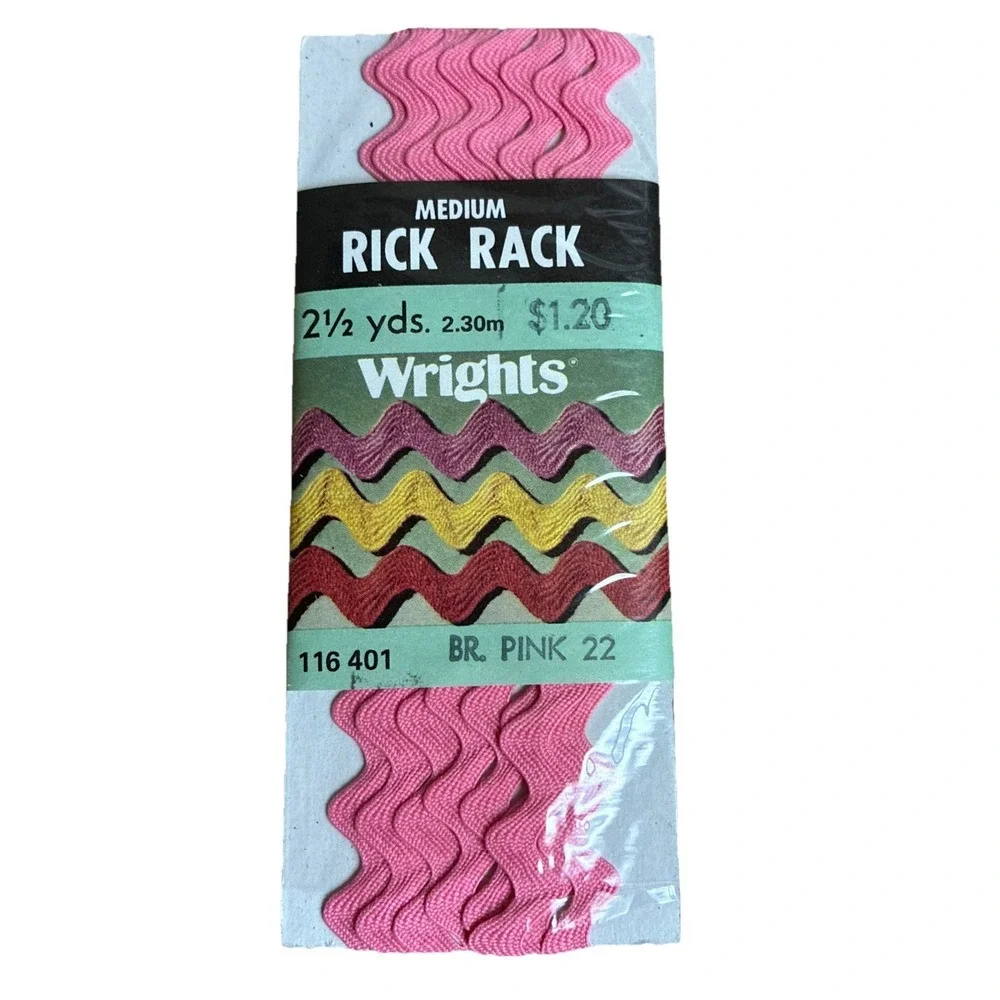 Wright's Sewing RICK RACK Pink Blue Medium 1/2